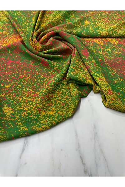 ipekkumaş Țesătură din șifon cu model verde Produsul nostru se vinde la bucăți 1 bucată 1 metru