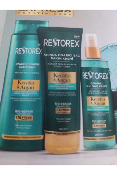 Restorex keratın argan sampuan + keratın argan sac kremı + keratın argan sıvı sac kremı