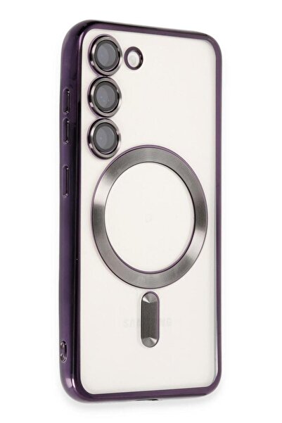 UnDePlus Samsung Galaxy S23 Kılıf Magsafe Kamera Lensli Korumalı Şeffaf Silikon Kapak