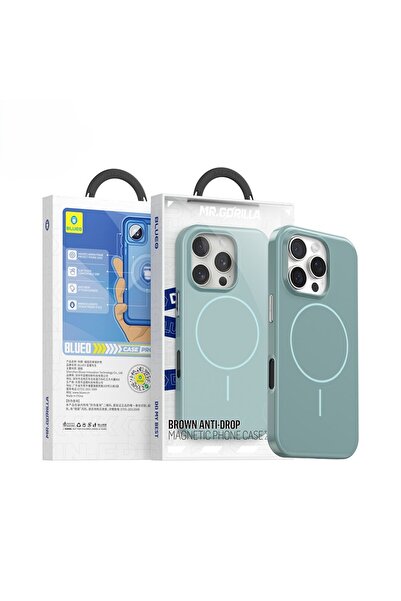 BLUEO iPhone 15 Pro Max Uyumlu Brown Series Anti-Drop Magsafe Özellikli Yeşil...