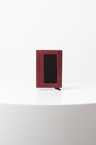 BAYDERİ Valde Genuine Leather Mechanical Card Holder Wallet
