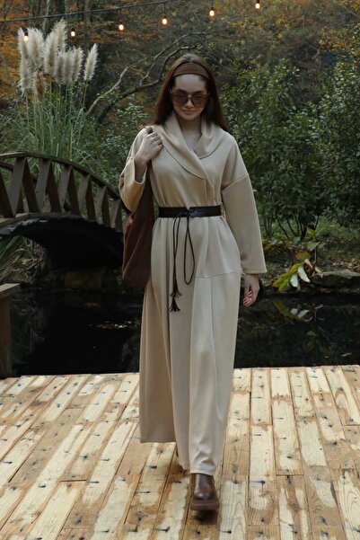 ZÜLAYS V Şal Yaka Modal Elbise Taş