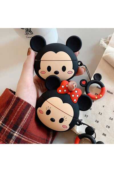 Tasarım 1/2 Nesil Uyumlu Koruyucu Bluetooth Kulaklık Kılıfı Minnie ve Mickey ...