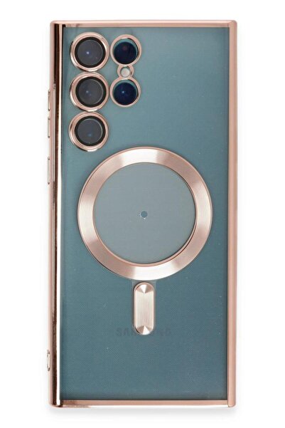 UnDePlus Samsung Galaxy S23 Ultra Kılıf Magsafe Kamera Lensli Korumalı Şeffaf Silikon Kapak