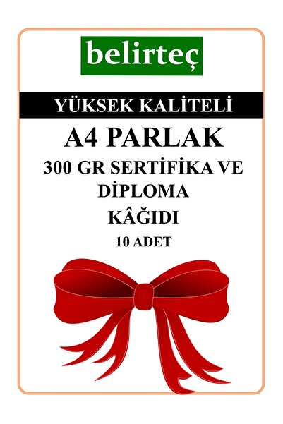 Belirteç Yüksek Kaliteli A4 Parlak Diploma ve Sertifika Kağıdı 300 Gram 10 Adet