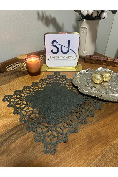 EHA LAZER Servetele din piele artificiala verde 6 bucati