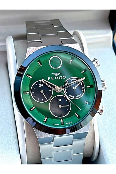 FERRO 30 Mt Water Resistant Steel Cord No Darkening Color Throwing Men's Wristwatch Vs.Blkt.0048
