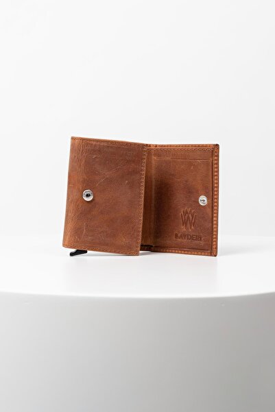 BAYDERİ Vances Crazy Genuine Leather Mechanized Wallet