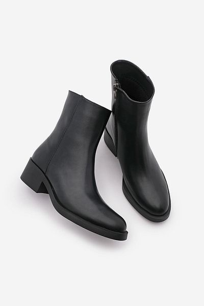 Marjin Damen Alltagsstiefel mit Reißverschluss Huna Schwarz