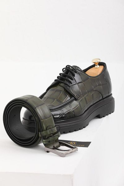Faruk balkanas Paulo Model Crocodile Genuine Leather Casual Shoes