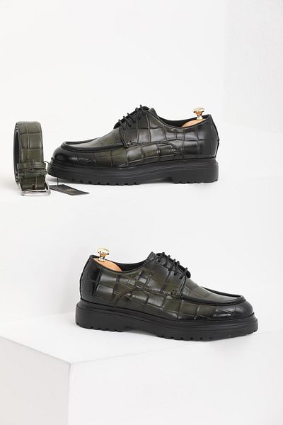 Faruk balkanas Paulo Model Crocodile Genuine Leather Casual Shoes