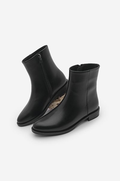 Marjin Black Longa - Women's Daily Zippered Boots