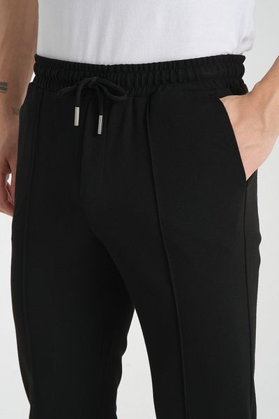 Frappoli Ανδρικό παντελόνι Jogger Slim Fit με ριγέ ίσιο 360 εύκαμπτο με πλαϊνές τσέπες