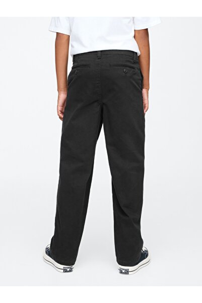 GAP Erkek Çocuk Siyah Modern Loose Khaki Pantolon