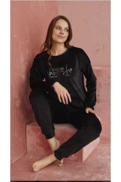 eliz Kadın Battal Kadife Pijama Takımı