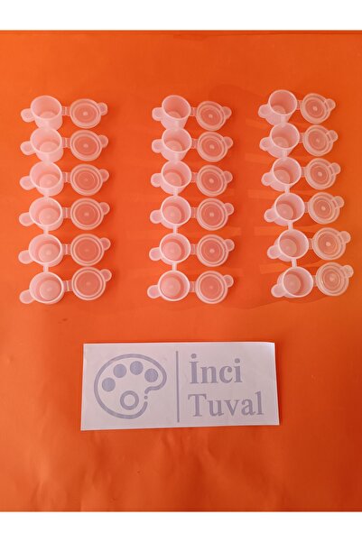 İNCİ TUVAL 3 Adet 6lı Büyük ebat 5ml Boya Saklama Kabı Yağlı Akrilik Boya Mal...