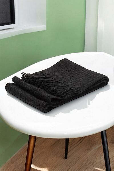 ABC Unisex Black Knitwear Scarf-Gloves Set