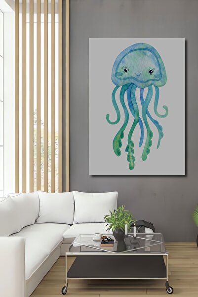 Teona Ahşap Pictură decorativă din lemn MDF cu meduze drăguțe pentru perete a...