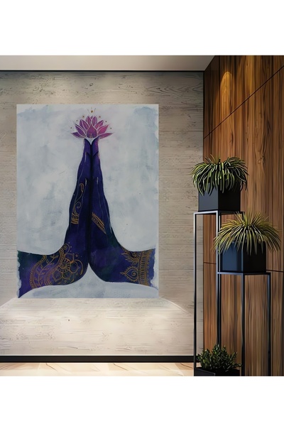 Teona Ahşap Lotus Flower Meditation Decorative Wood Mdf Home/Workplace Wall P...