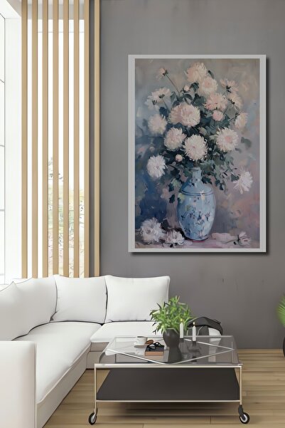 Teona Ahşap Crizanteme albe decorative din lemn MDF Pictură murală pentru cas...