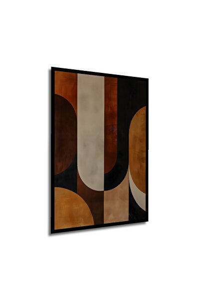 Teona Ahşap Çerçeve Görünümlü Soyut Geometrik Ahşap MDF Dekoratif Ev Duvar Tablo Dikdörtgen Ev Duvar Tablo