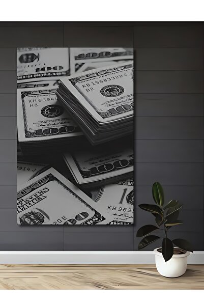 Teona Ahşap Dolar Yığını Dekoratif Ahşap MDF Ev/İşyeri Duvar Tablo Dikdörtgen...