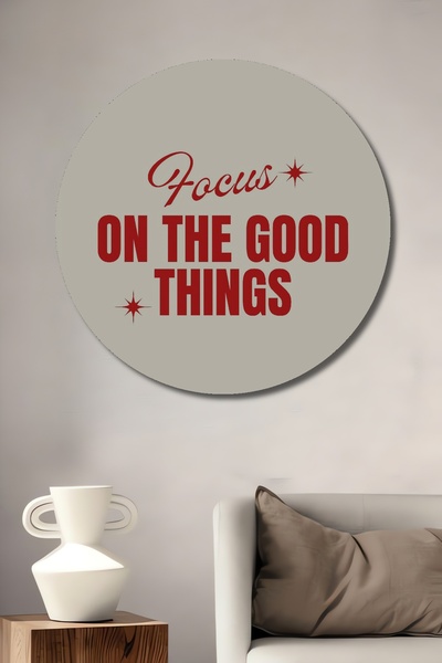 Teona Ahşap Focus on Good Things Motivație Pictură decorativă din lemn MDF Pi...