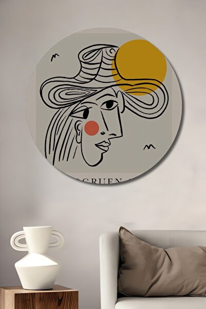Teona Ahşap Picasso Decorativ din lemn MDF Pictură murală pentru casă/loc de muncă Pictură murală rotundă pentru casă/loc de muncă