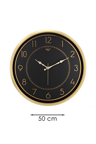 GALAX GOLD ÇERÇEVE LATİN RAKAM DUVAR SAATİ 50CM