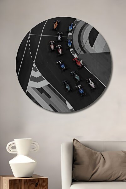 Teona Ahşap Formula Vehicule rapide pe pistă de curse Pictură decorativă din lemn MDF Pictură rotundă