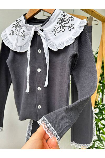 SOFT Girl's Bottom and Top Set with Collar Detail