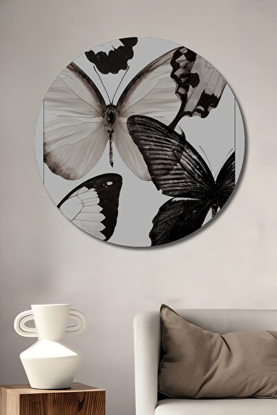 Teona Ahşap Черно-бяла пеперуда Дървена MDF декоративна стена за дома/офиса К...