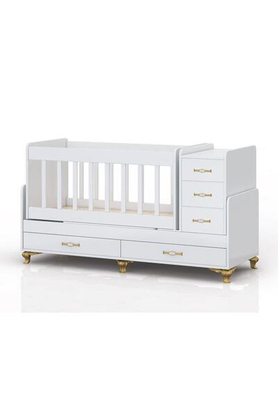temosan mobilya Mdf Korkuluklu, Anne Yanı, Çekmeceli, Büyüyen, Karyola Olabilen, Sallanır Beşik 60 X 120