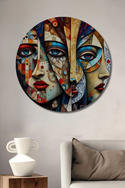 Teona Ahşap Fețe abstracte colorate, decorative, din lemn MDF, pictură murală...