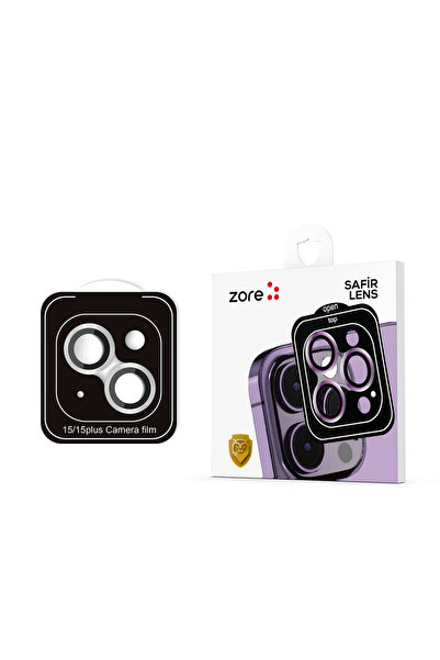 UnDePlus Apple iPhone 15 Parmak İzi Bırakmayan Anti-Reflective Özel Safir Kamera Lens Koruyucu CL-11