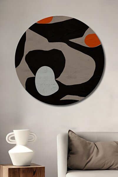 Teona Ahşap Pictură decorativă abstractă din lemn MDF pentru perete pentru casă/lugar de muncă Pictură rotundă pentru perete pentru casă/lugar de muncă