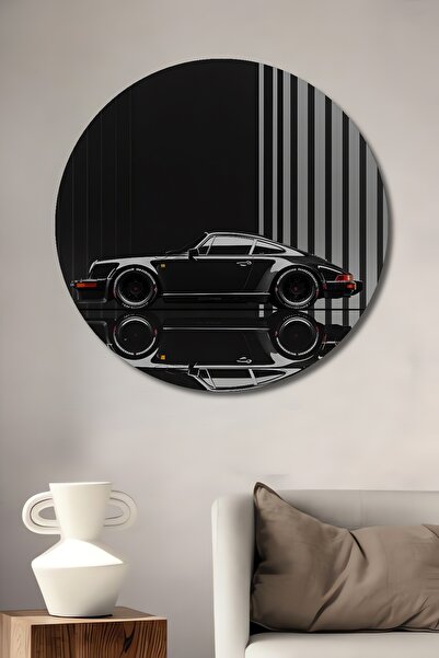 Teona Ahşap Porsche Klasik Araba Dekoratif Ahşap MDF Ev/İşyeri Duvar Tablo Yu...