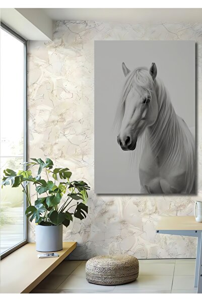 Teona Ahşap Pictură decorativă din lemn MDF, Eleganța Calului Alb, pentru per...