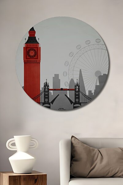 Teona Ahşap Siluetă a orașului Londra, din lemn MDF, pictură decorativă de pe...