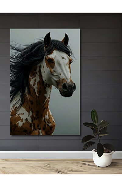 Teona Ahşap Pictură decorativă de perete din MDF cu cal într-o zi cu vântul, ...