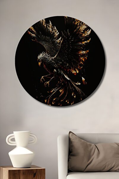 Teona Ahşap Vultur cu aripi aurii, decorativ, din lemn MDF, pictură murală pe...