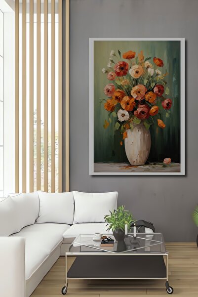 Teona Ahşap Buchet de flori colorate, decorativ, din lemn MDF, pictură murală...