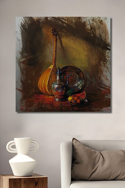 Teona Ahşap Combinație muzicală antică a naturii, pictură decorativă din lemn MDF, pictură dreptunghiulară