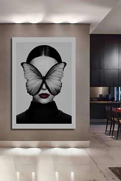 Teona Ahşap Pictură decorativă din lemn MDF pentru femeie minimalistă cu masc...