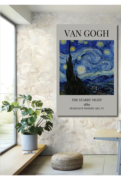 Teona Ahşap Van Gogh Starry Night Decorative Wood Mdf Home/Workplace Wall Pai...