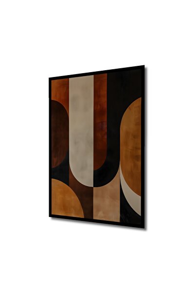 Teona Ahşap Çerçeve Görünümlü Soyut Geometrik Ahşap MDF Dekoratif Ev Duvar Tablo Dikdörtgen Ev Duvar Tablo