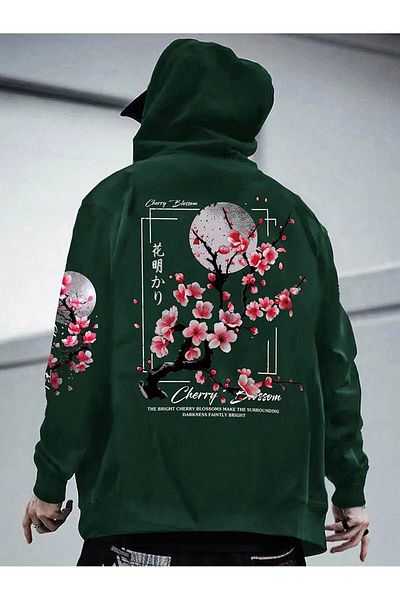 EVIus Φούτερ με κουκούλα με στάμπα Cherry Blossom