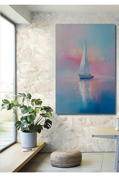 Teona Ahşap Navă cu vele Culori pastel Pictură decorativă din lemn MDF Pictur...