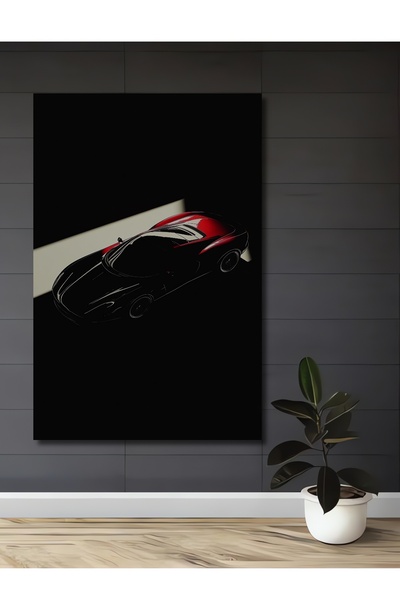 Teona Ahşap Pictură decorativă din lemn MDF pentru mașină sport roșie, pentru...