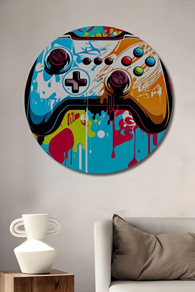 Teona Ahşap Consolă de jocuri colorată, decorativă, din lemn MDF, pentru pict...